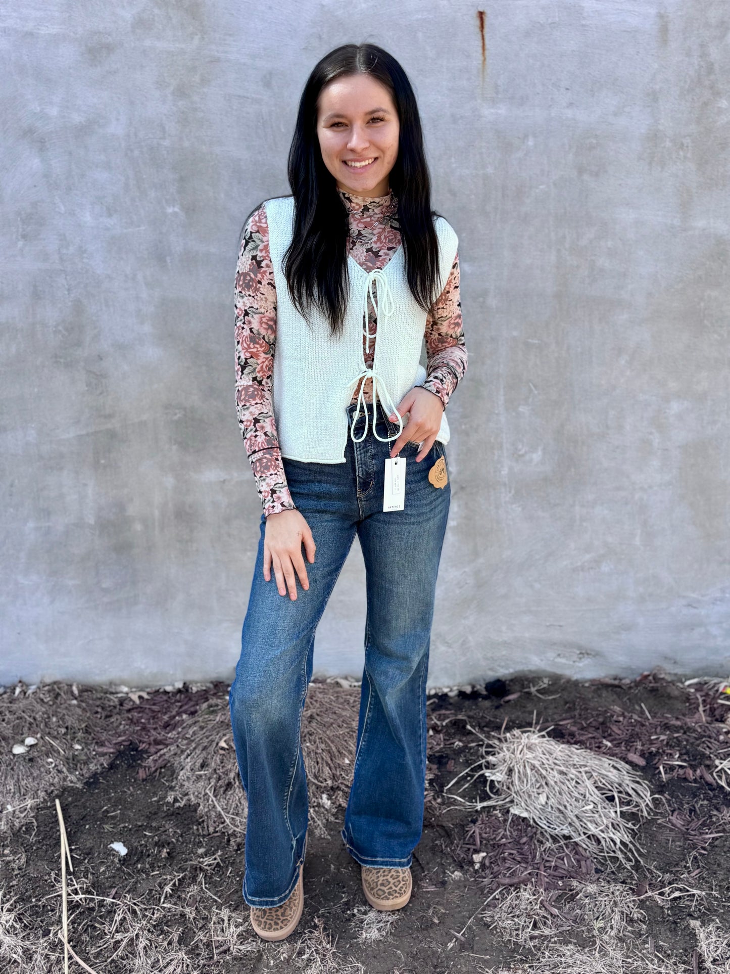 Lila Floral Mesh Top