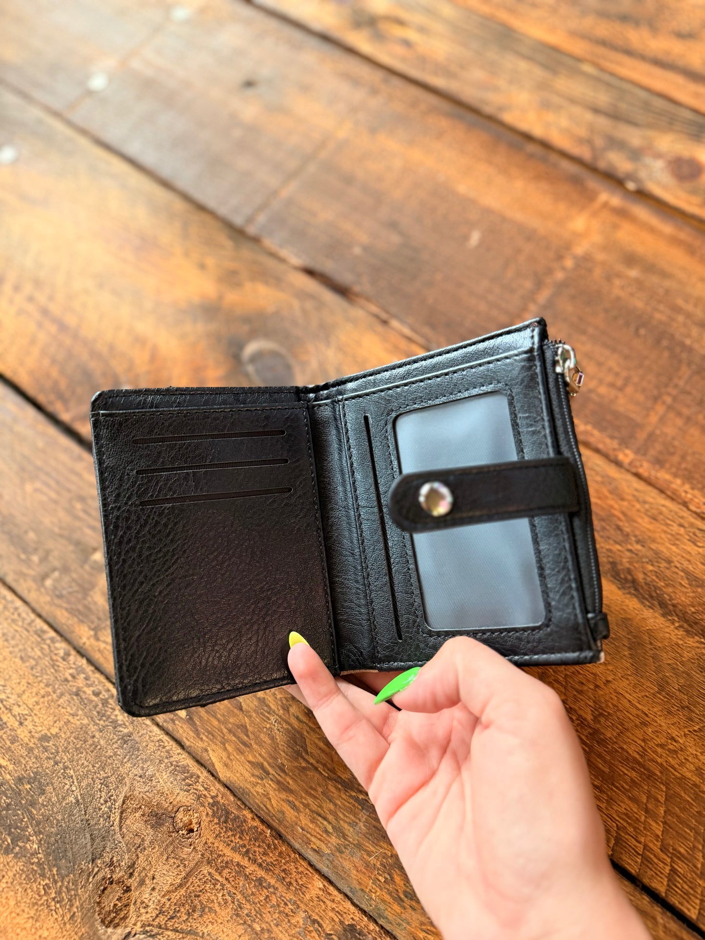 Retro Checkered Fold-Over Wallet