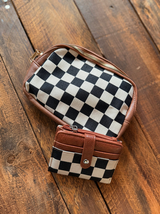 Retro Checkered Belt Bag