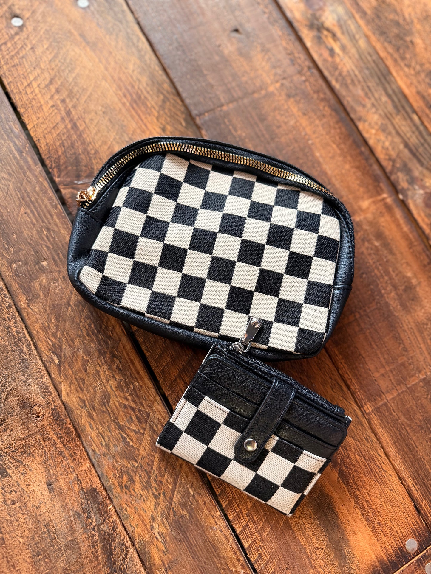 Retro Checkered Belt Bag