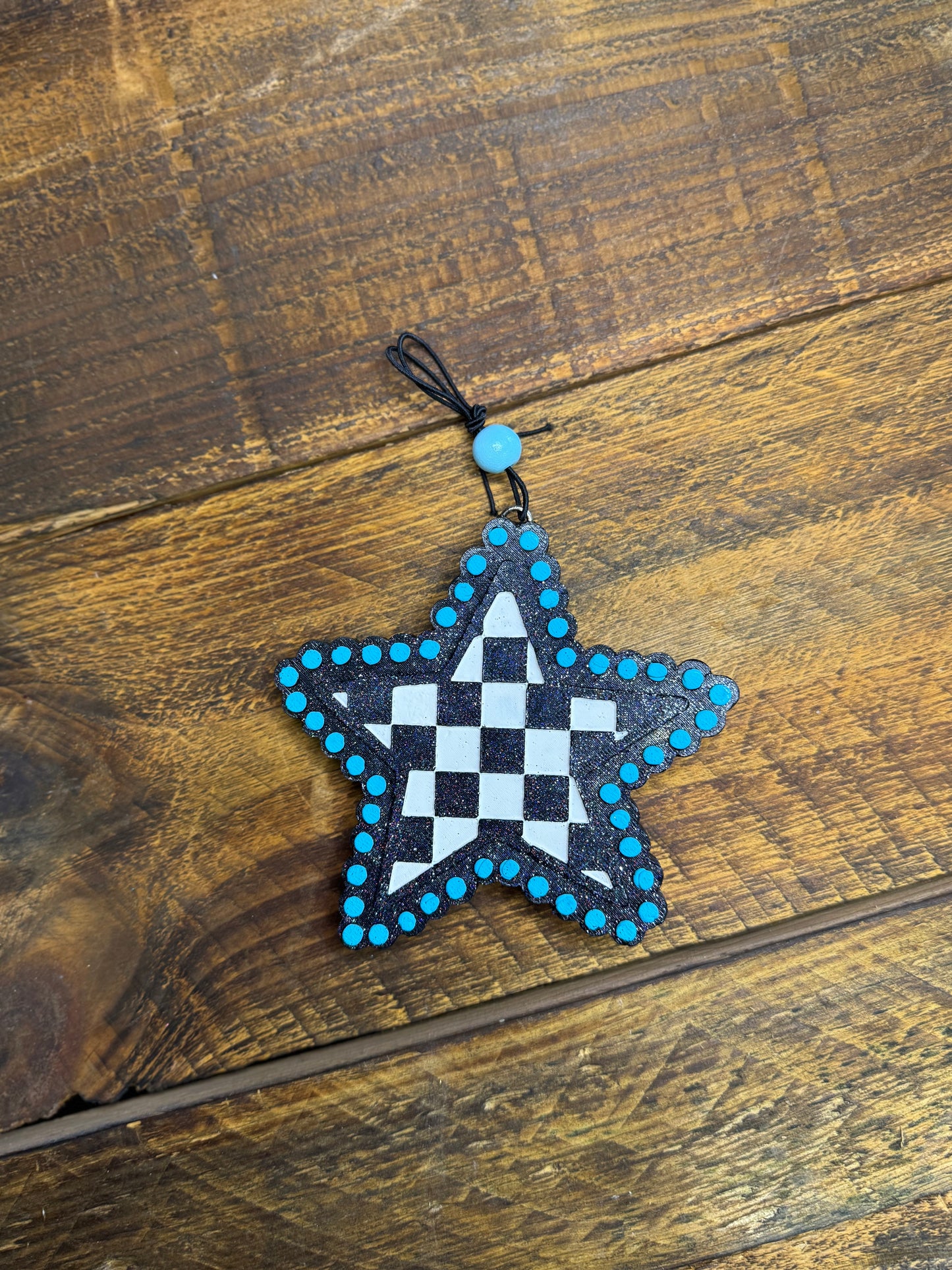 Checkered Star Car Freshie