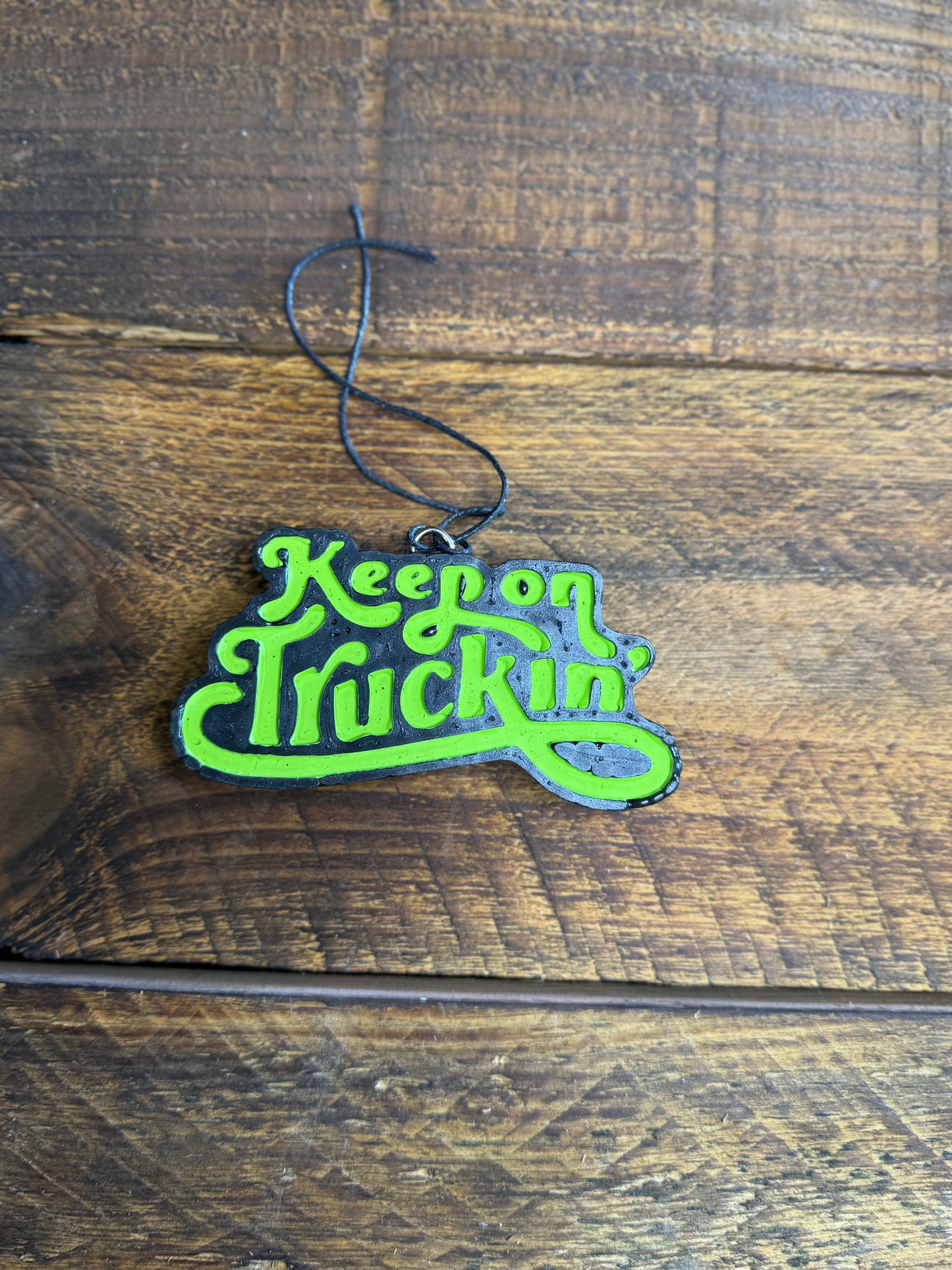 Keep on Truckin' Green Car Freshie
