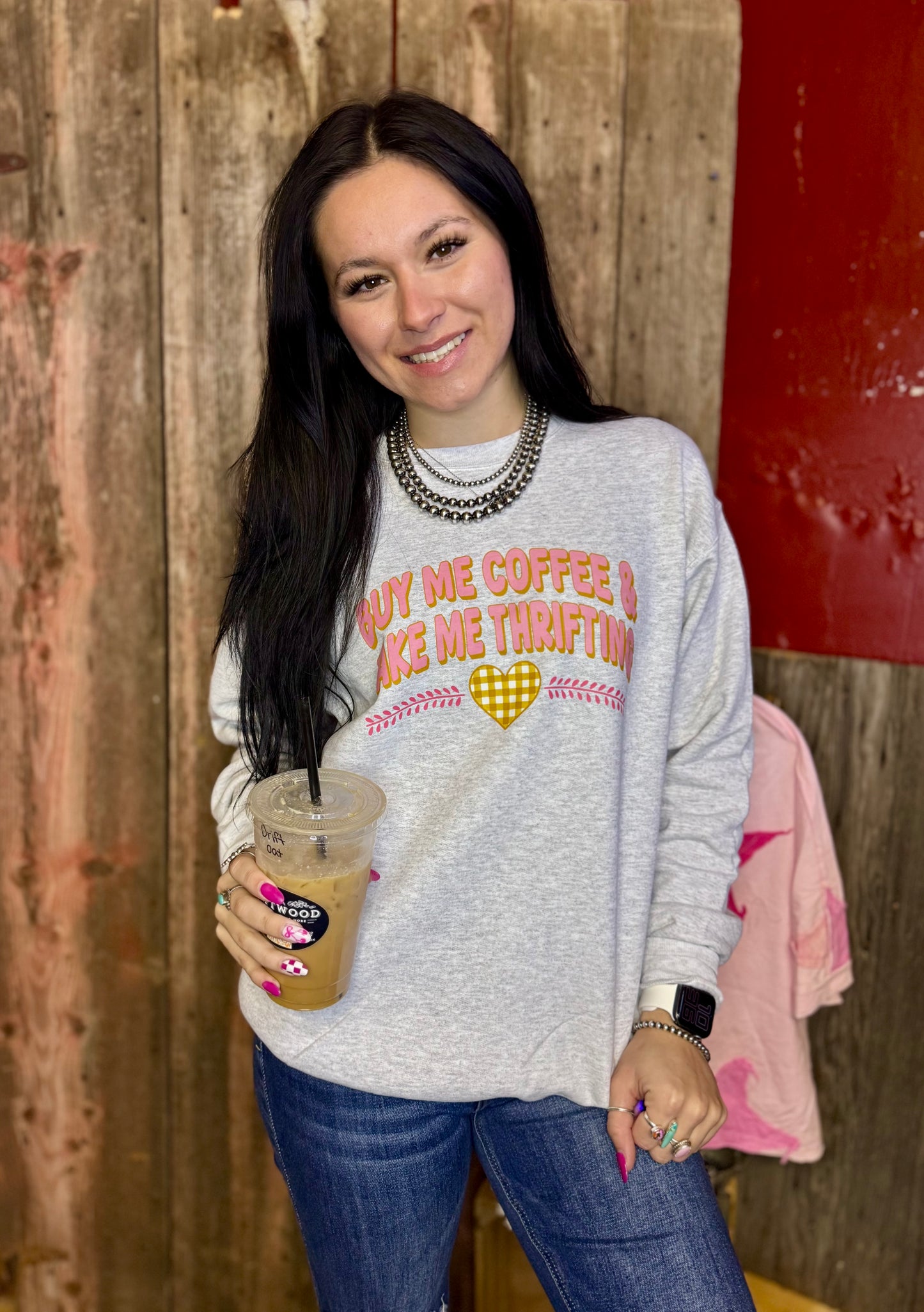 Buy Me Coffee & Take Me Thrifting Crewneck