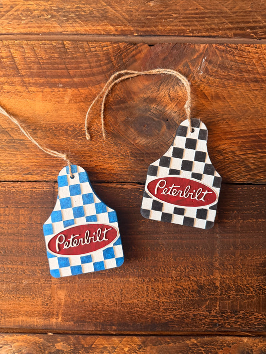 Peterbilt Checkered Ear Tag Freshie