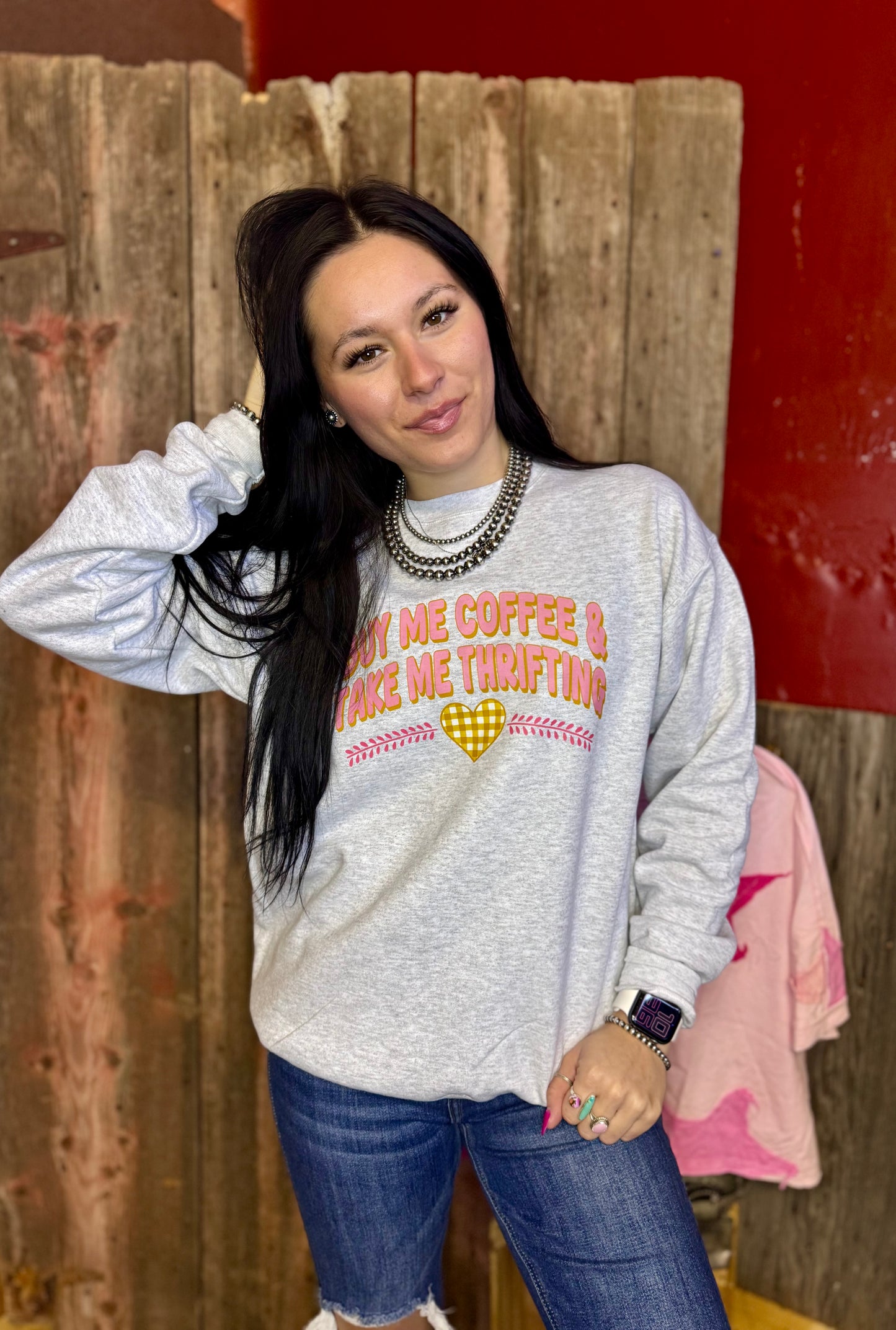 Buy Me Coffee & Take Me Thrifting Crewneck