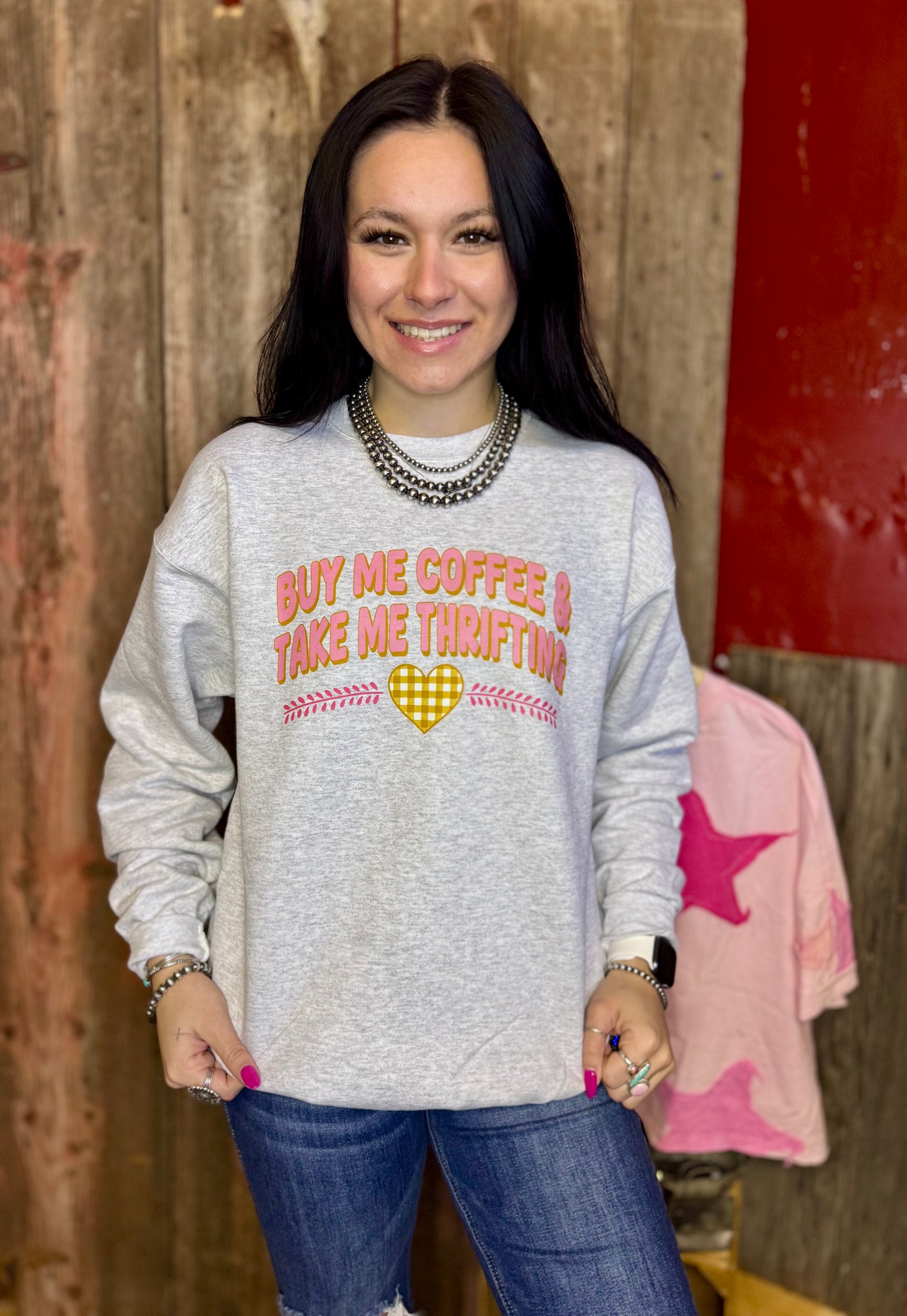Buy Me Coffee & Take Me Thrifting Crewneck