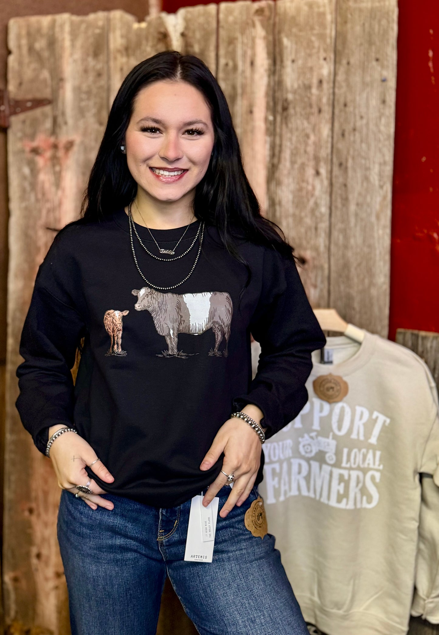 Cow Calf Pair Crewneck