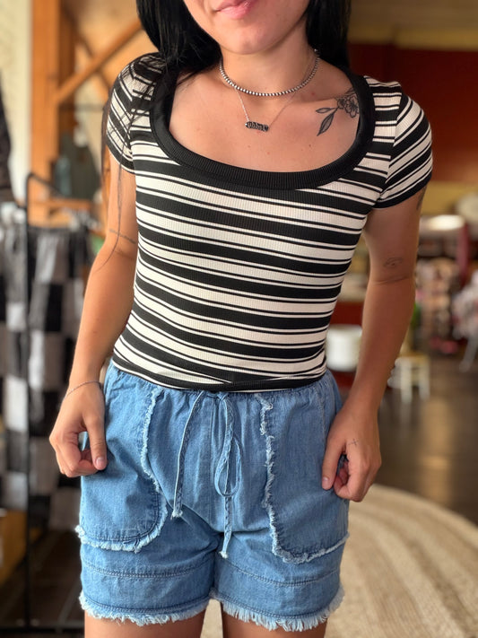 Retro Scoop Neck Tee