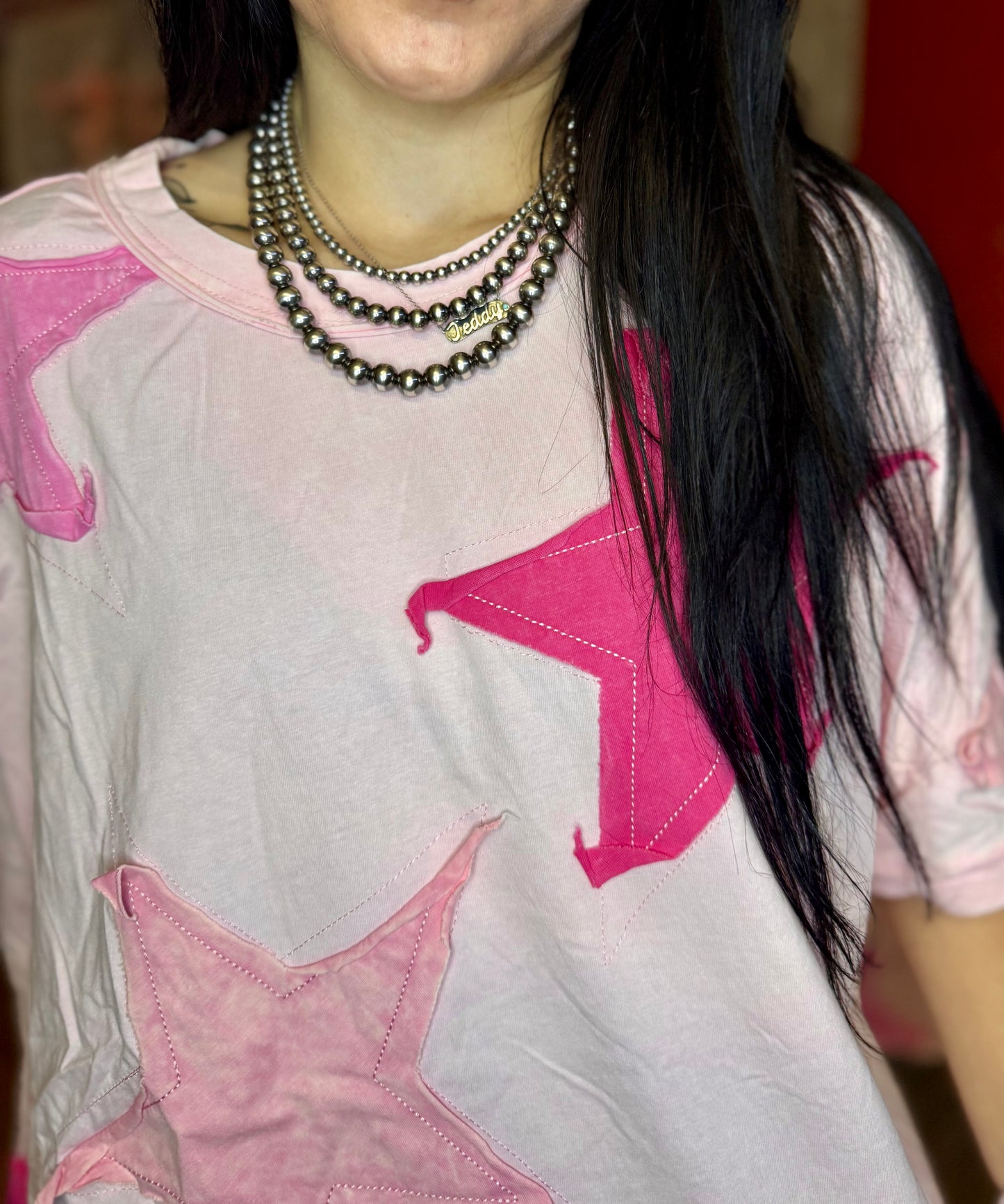 Blush Star Patch Top