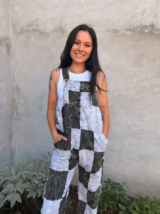 Retro Checkered Romper