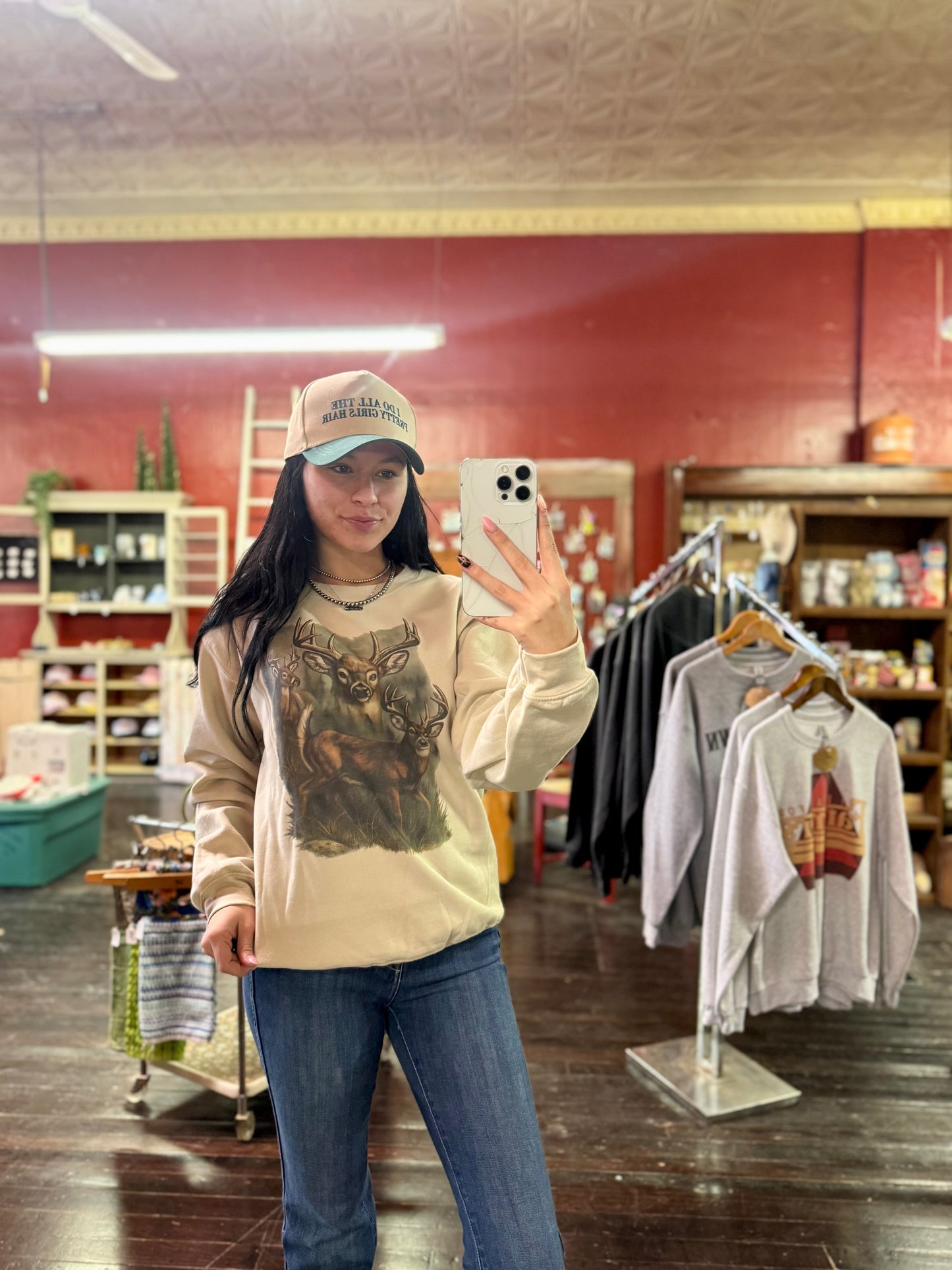 Backwoods Deer Trio Crewneck