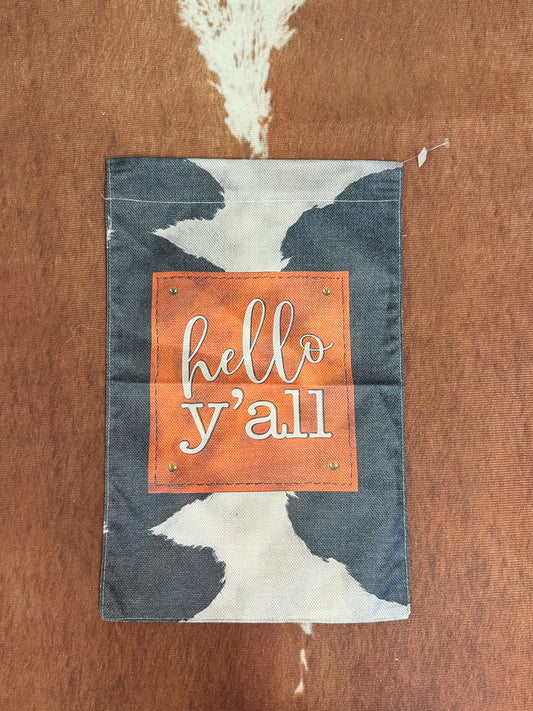 Hello Y’all Burlap Welcome Flag