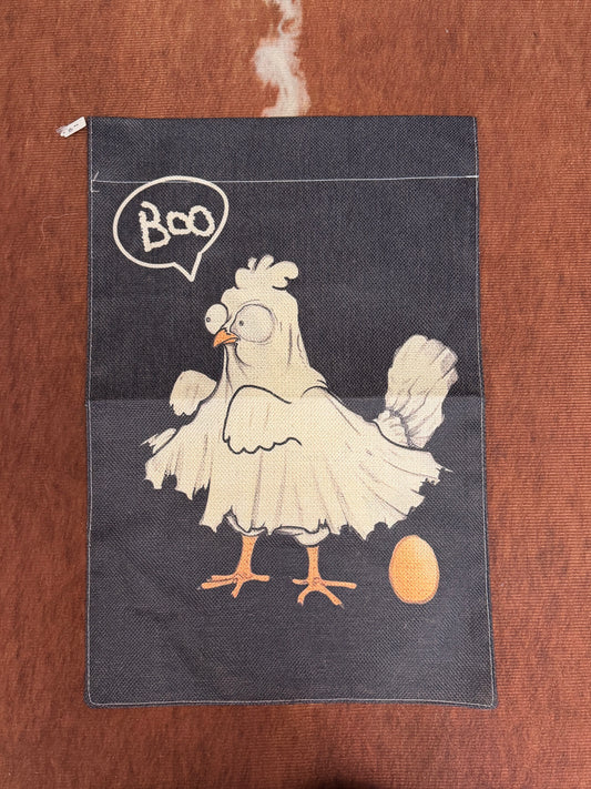 “Boo” Burlap Flag