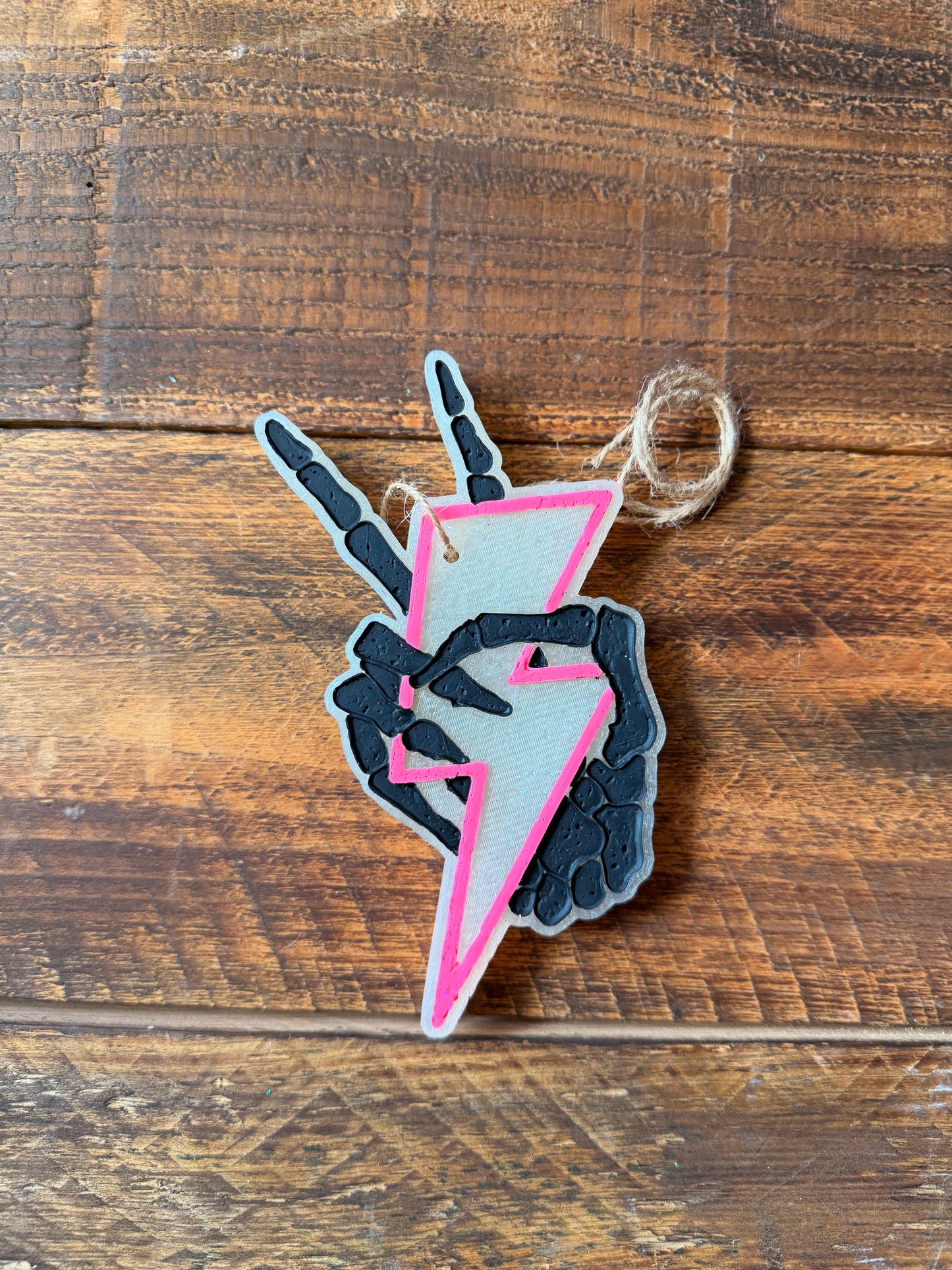 Skeleton Lightning Bolt Car Freshie