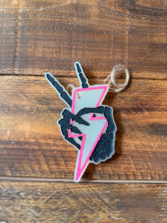 Skeleton Lightning Bolt Car Freshie