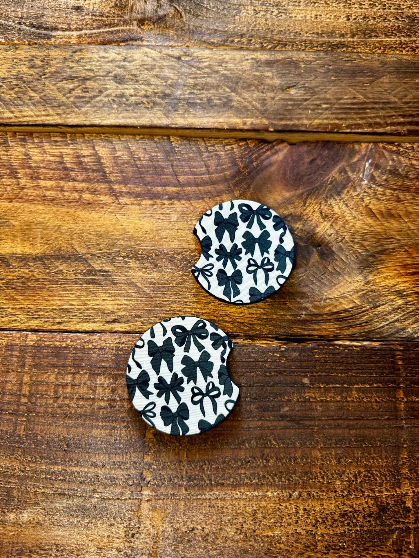 Black Bows Car Coaster