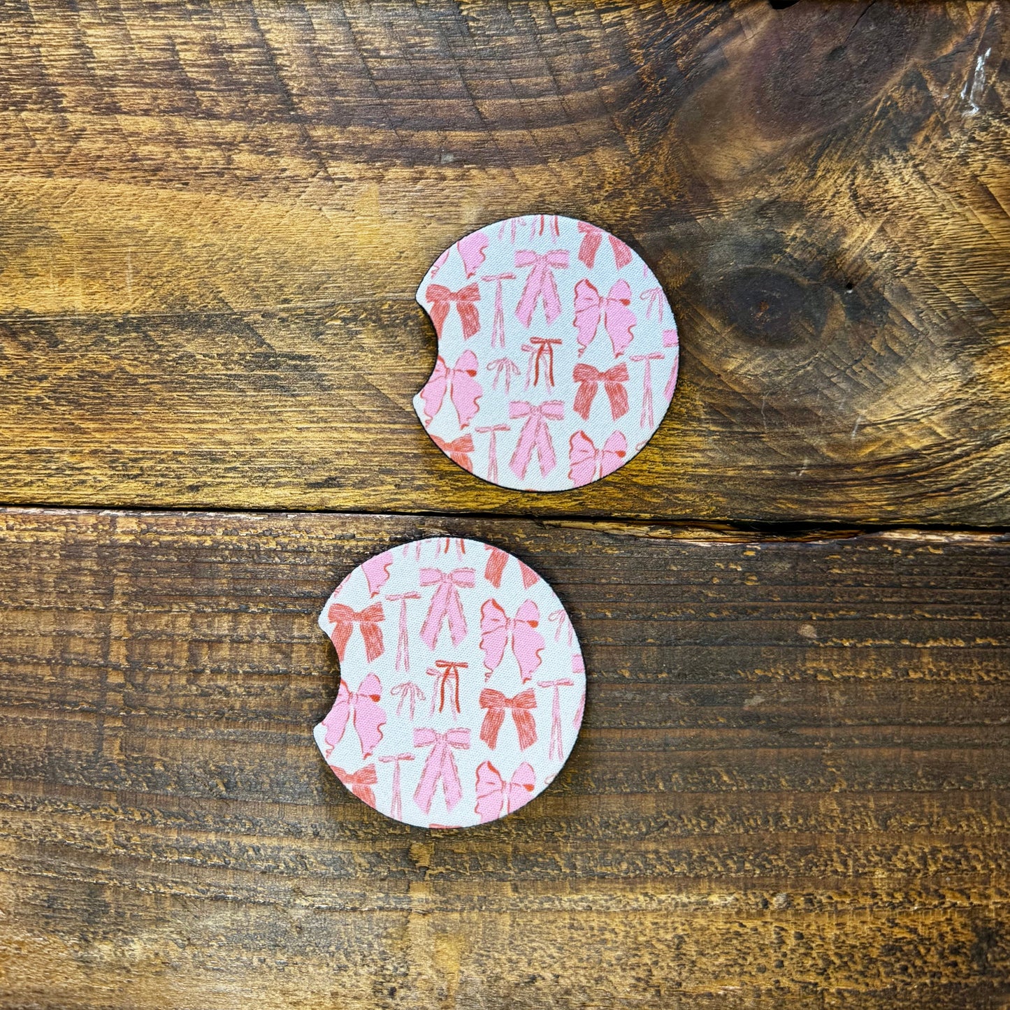 Pink Bows Car Coaster