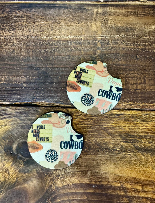 Cowboys Collage Car Coaster