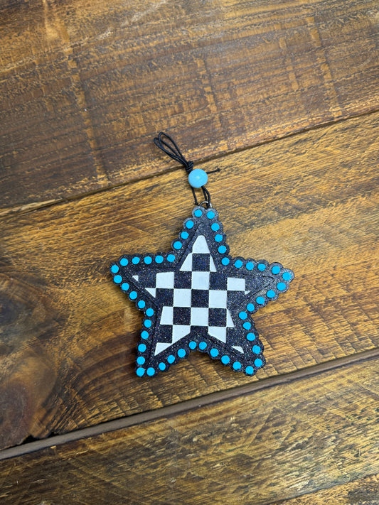 Checkered Star Car Freshie