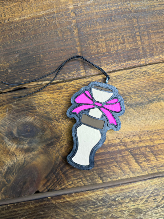 Pink Bow Duck Call Car Freshie
