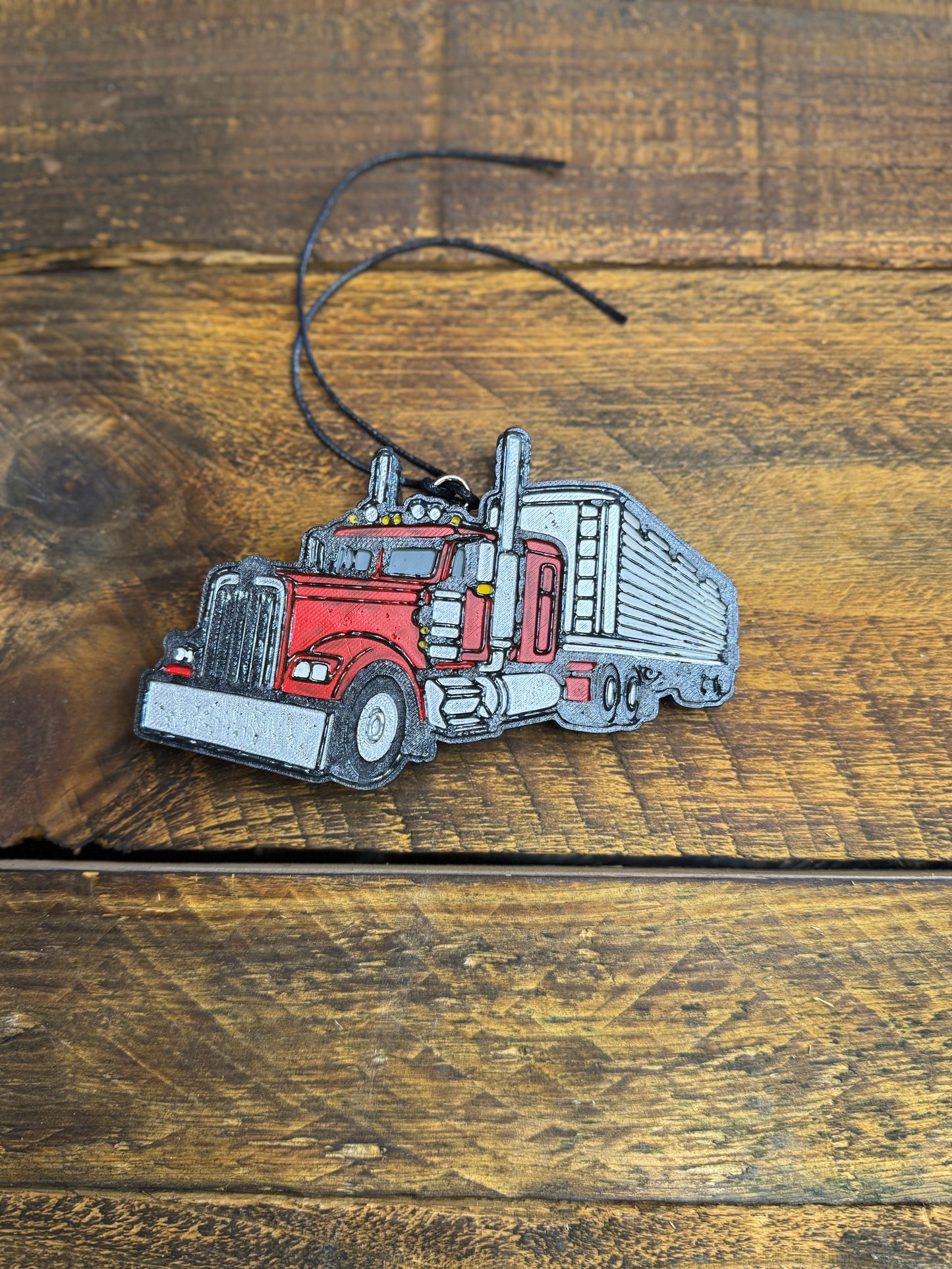 Red Grain Trailer Semi Car Freshie