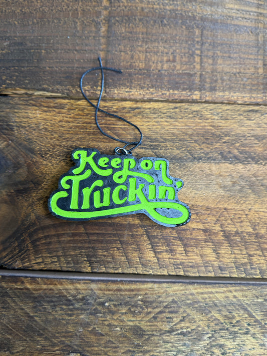 Keep on Truckin' Green Car Freshie