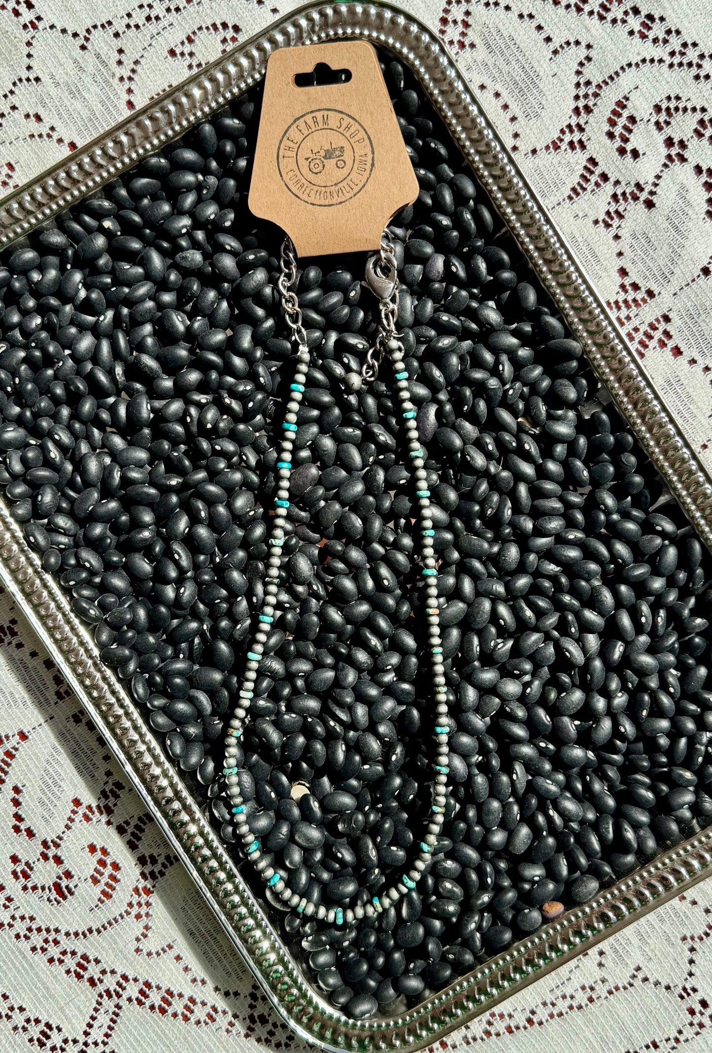 Turquoise and Navajo Pearl Necklace