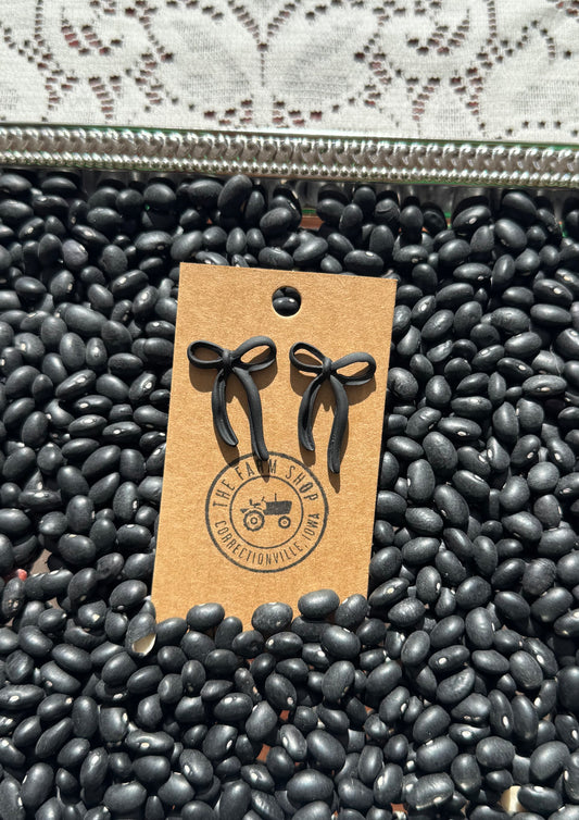 Black Bow Earrings